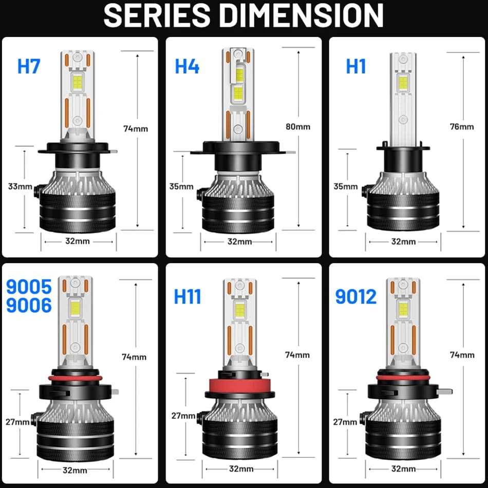 Dualvision-Phare de voiture Canbus, lumière de sauna LED, H4, H7, H1, H11, H8, 9005, HB3, 9006, HB4,