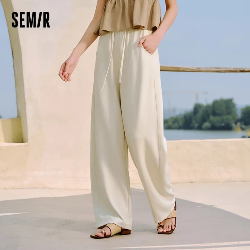 Pantalon décontracté femme Semir à texture à carreaux, coupe ample, style sabre, nouvelle collection