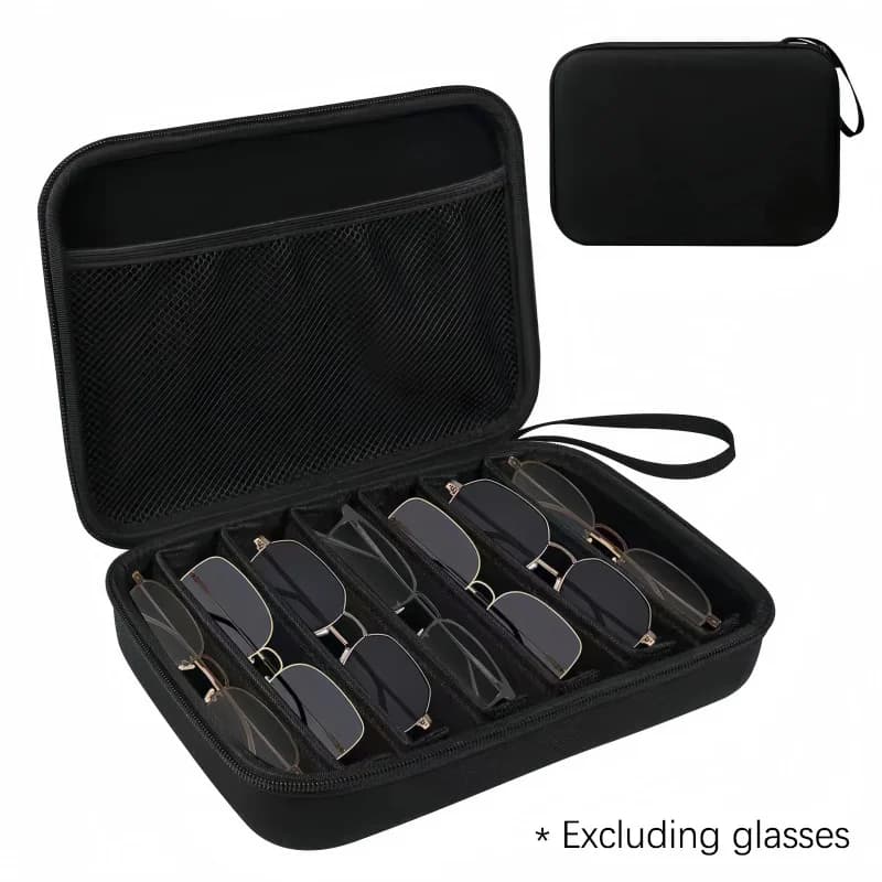 Boîte de rangement pour lunettes réglable à 6/7 compartiments |   Organisateur de lunettes portable 