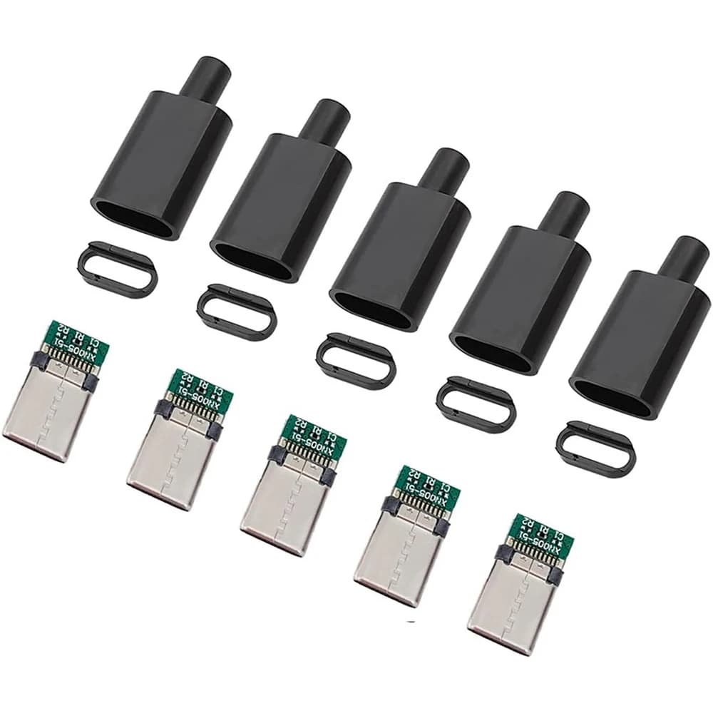 5/10 ensembles USB 3.1 Type C connecteur prise mâle bricolage fil à souder USB C mâle câble adaptate