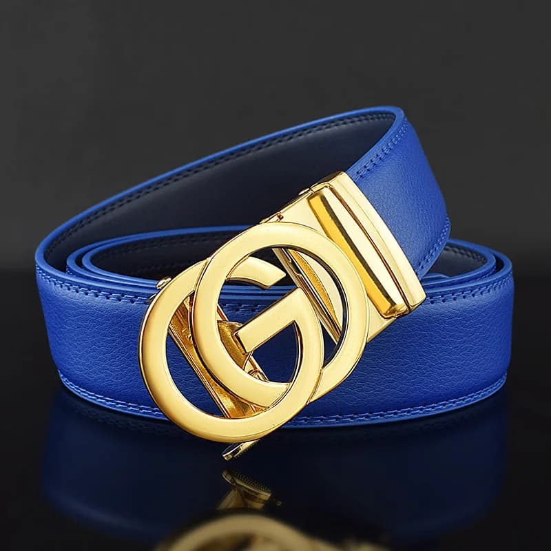 Ceinture en cuir véritable pour homme, sangle de taille exquise classique, lettre G, marque célèbre,