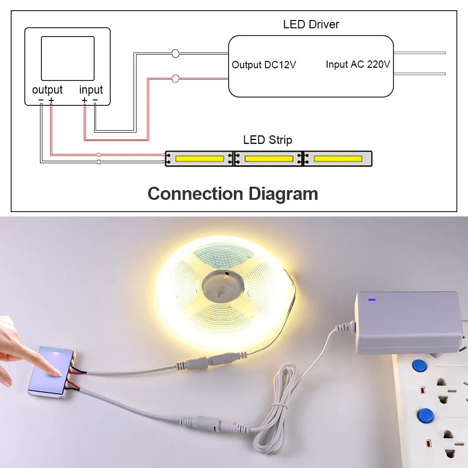 Bande lumineuse LED pour miroir de maquillage de salle de bains, 12V, éclairage de fond pour coiffeu
