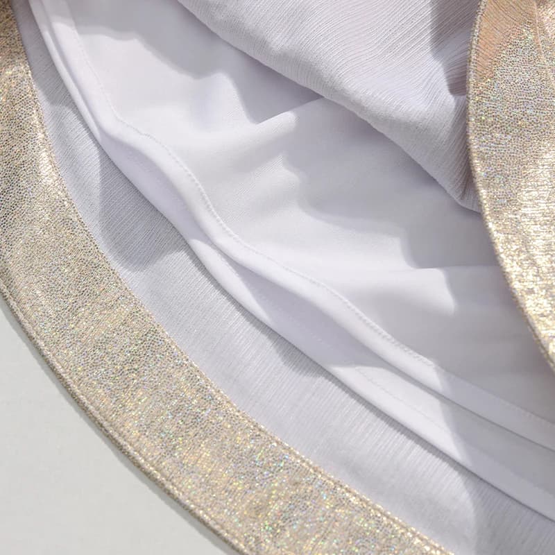 Jupes scintillantes taille haute pour femmes, mini jupe brillante, fermeture éclair latérale ronde, 