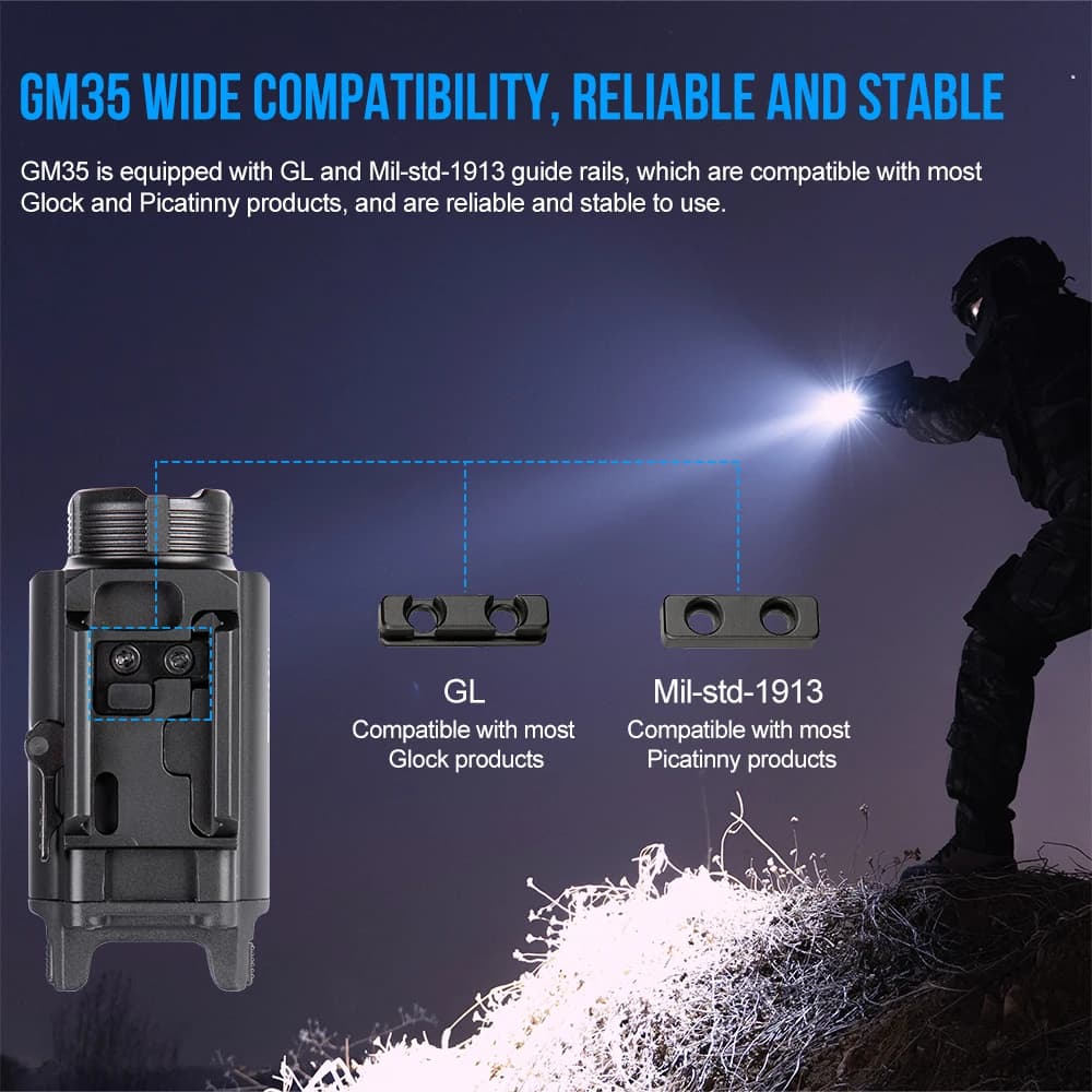 Trustfire GM35 lampe de poche tactique 1350 Lumen type c usb lumière rechargeable armes d'auto-défen