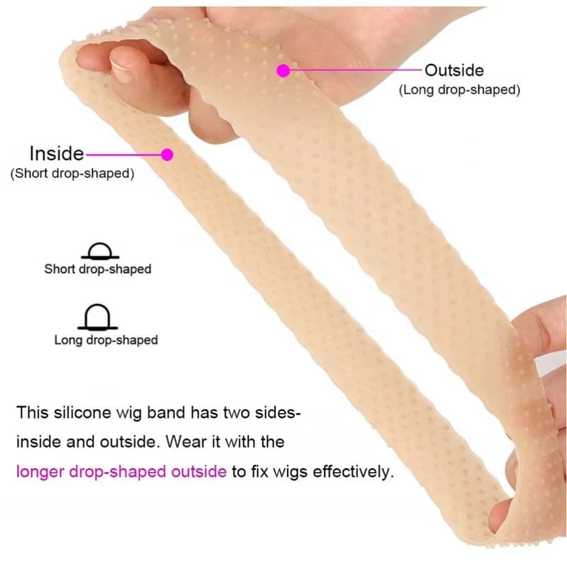 Bandeau de poignée de perruque en Silicone antidérapant, bandeau de perruque Transparent noir marron