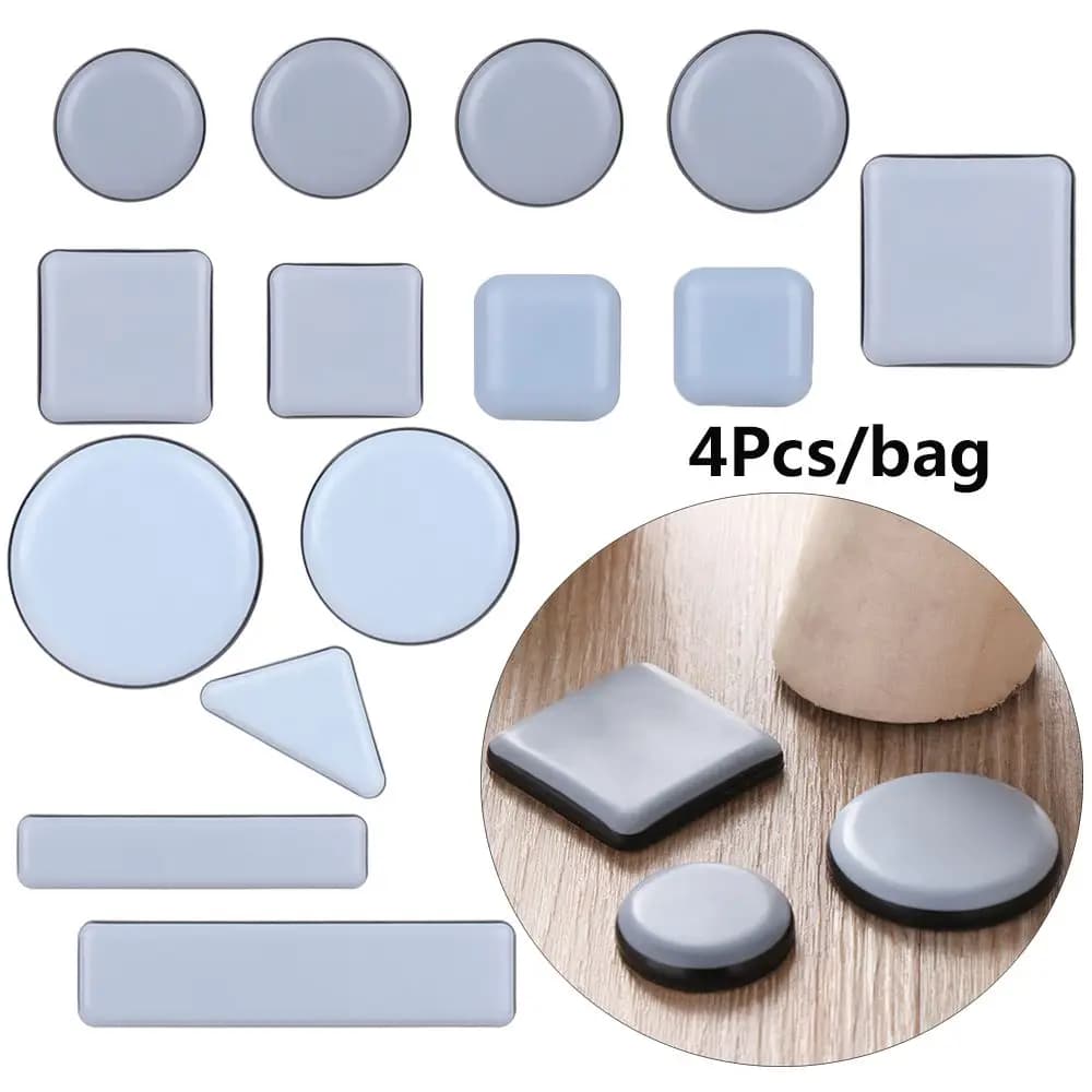 Tapis de sol Anti-abrasion mobile, 4 pièces, facile à déplacer, curseur de Table pour meubles lourds