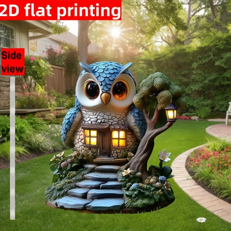 Décoration extérieure de jardin de maison d'arbre de hibou 1 pièce, parfaite pour la décoration de c