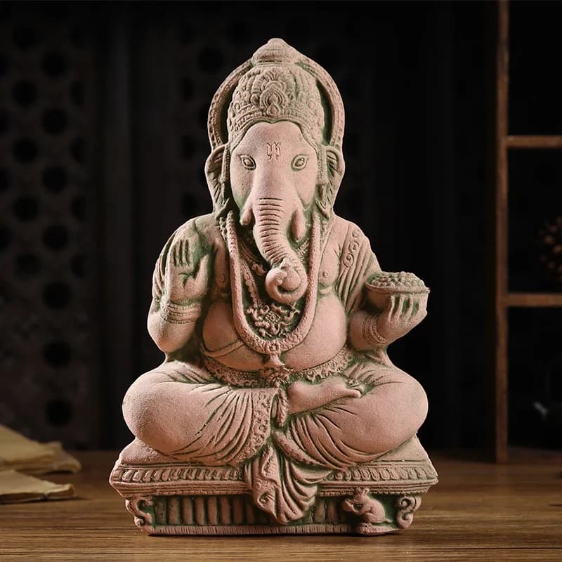 Sculpture de sable d'éléphant thaïlandais, décoration de maison, présentoir de divinité, ornement de