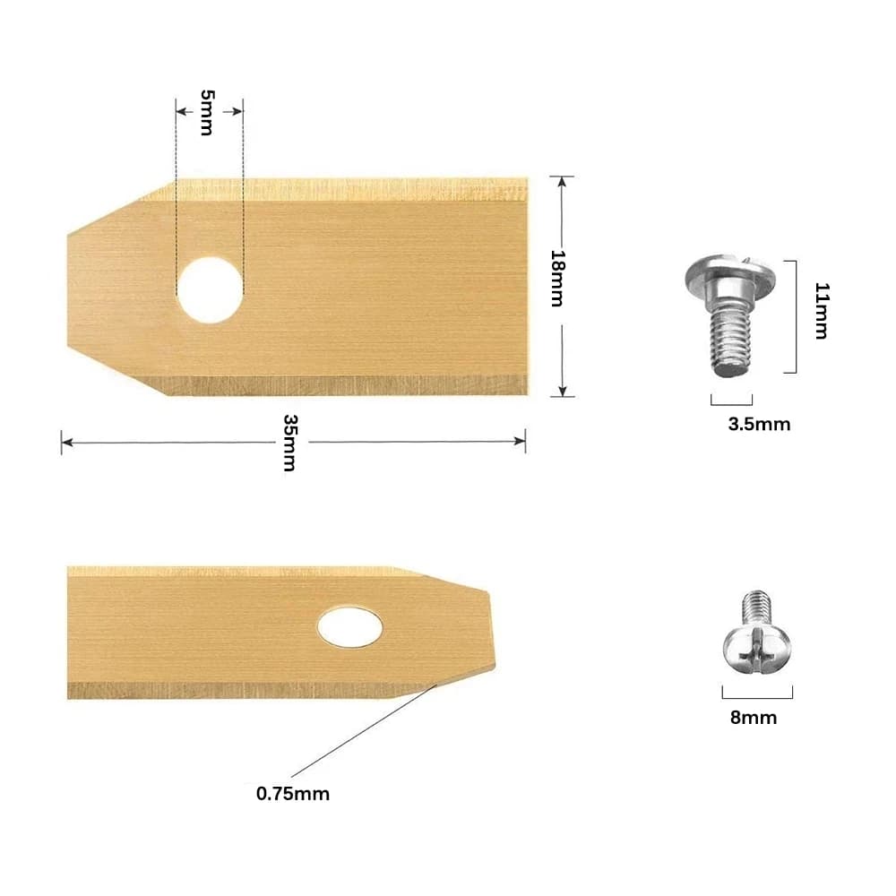 Lame de Robot à gazon 0.75MM, revêtement en titane, lame de tondeuse à gazon en acier inoxydable de 