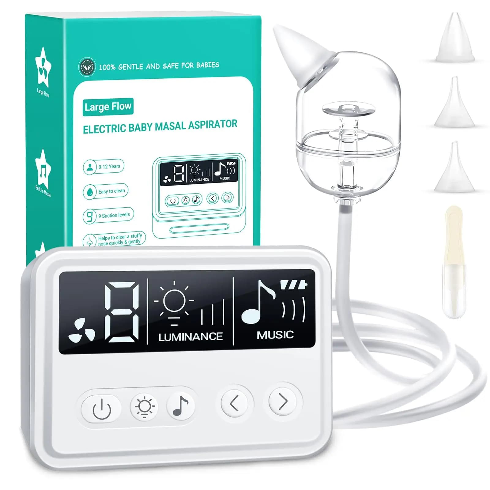 Aspirateur nasal électrique aste pour bébé, nettoyeur antarctique avec musique intégrée et veilleuse