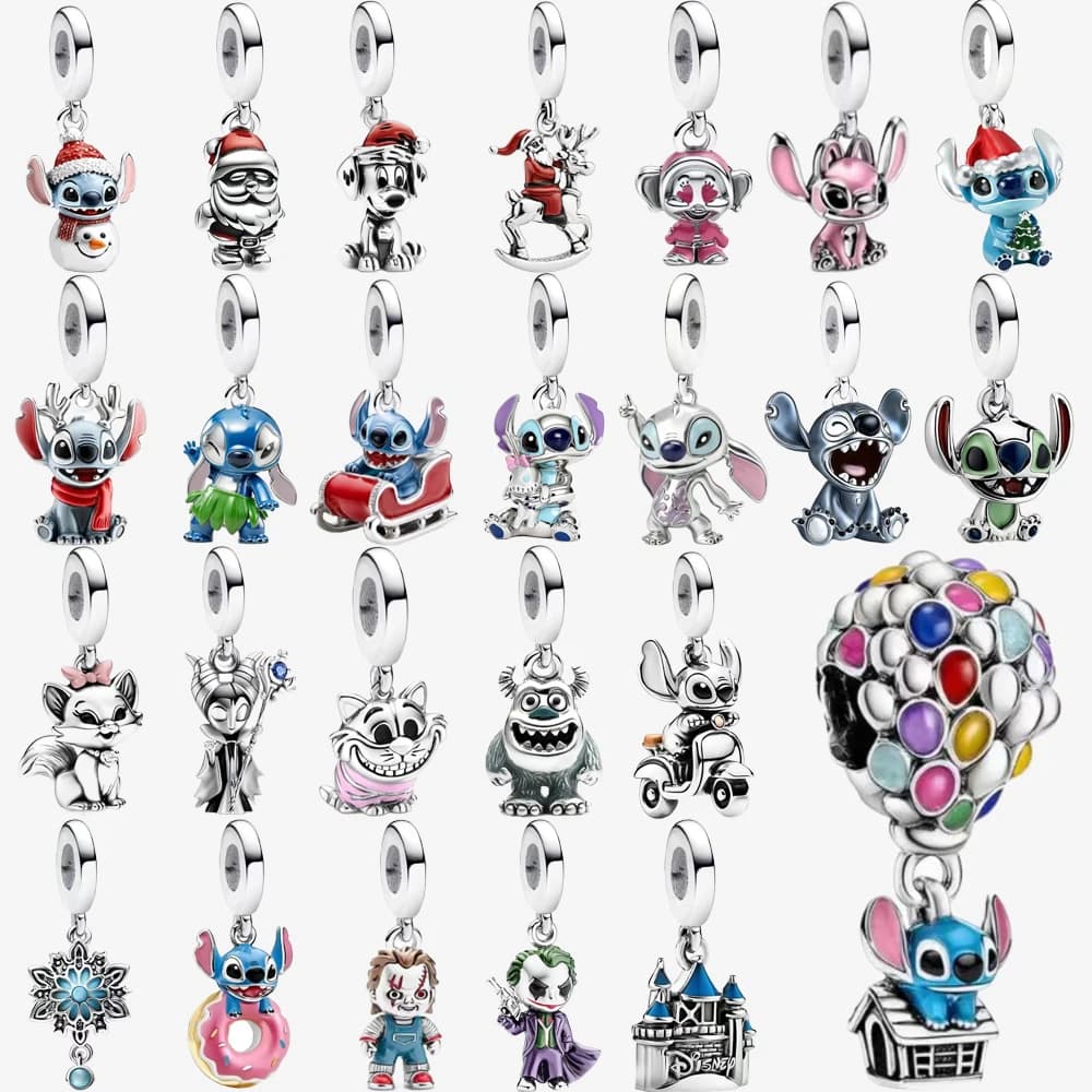 Breloques pendantes Stitch & Angel en argent sterling 925, Sulley Mickey & Minnie Zootopia, compatib
