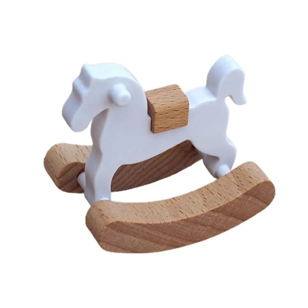 Maison de poupée, accessoires de salle à manger, jouet Miniature, cheval de troie en bois avec Surfa