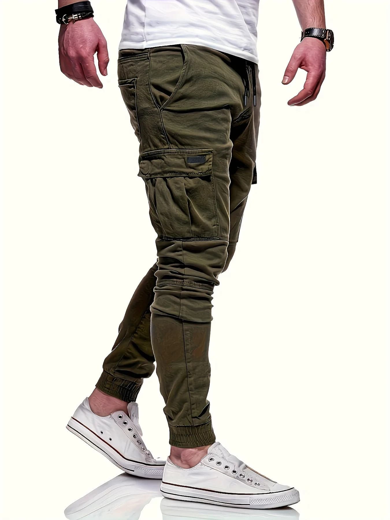Pantalon de travail ample multi-poches avec cordon de serrage pour hommes, pantalon de travail pour 