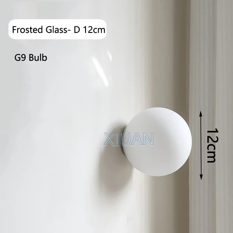 Applique Murale Boule de Verre au Design Moderne et Simple, Luminaire Blanc Laiteux, Idéal pour un S