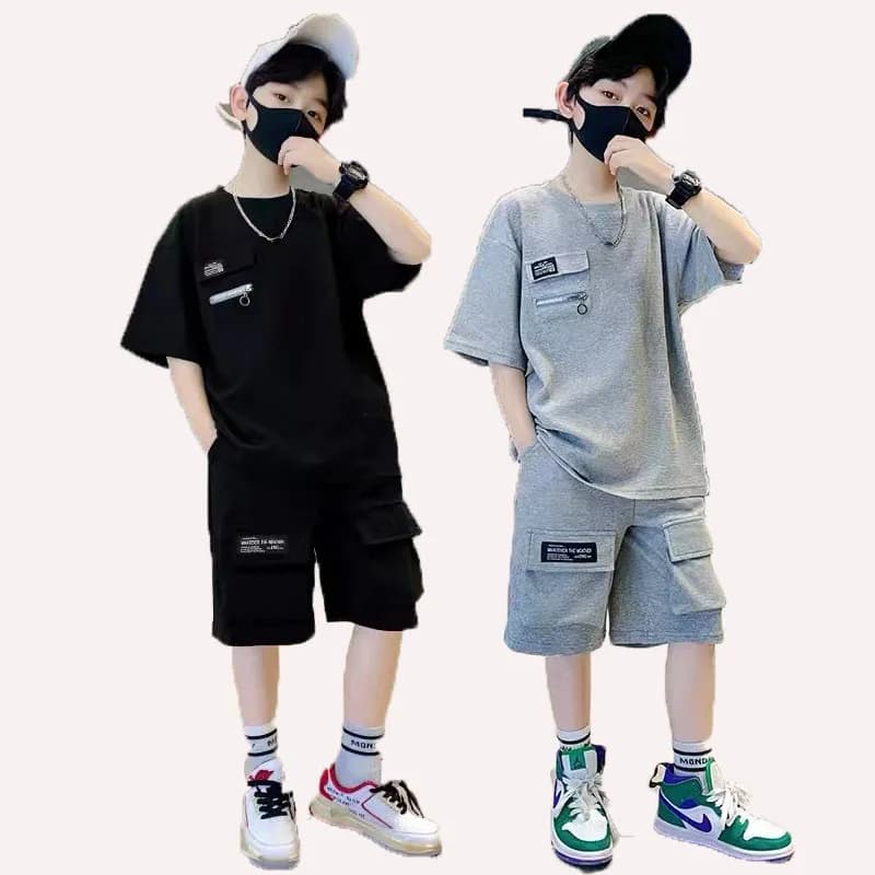 Ensemble de vêtements de sport pour garçons, tenue d'été pour enfants, haut à manches courtes et sho