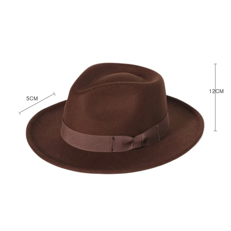 Chapeau Fedoras pour hommes et femmes, chapeau de Jazz avec nœud papillon, élégant, noir, mélange de