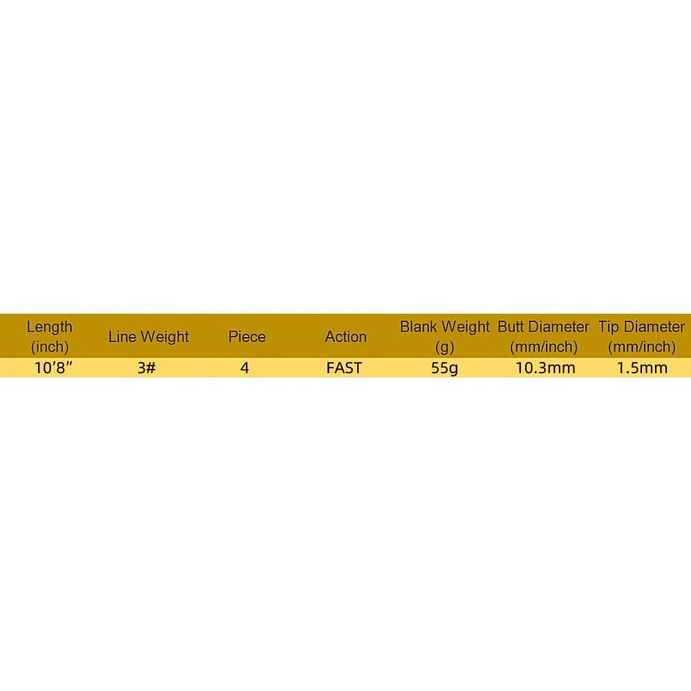 IM12 10'8 ''3wt 4 pièces et 10'0' 8wt 4 pièces canne à pêche en carbone Transparent noir blanc Actio