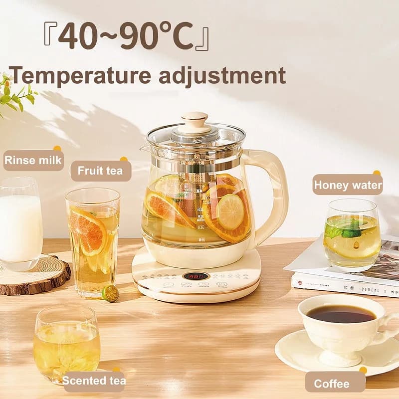 Bouilloire électrique en verre multifonctionnel, théière de fleurs, Leurs oût de soupe, pot de santé