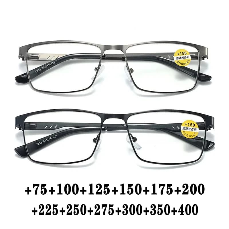 Lunettes de lecture à la mode pour hommes, monture de lunettes de Prescription bloquant la lumière b