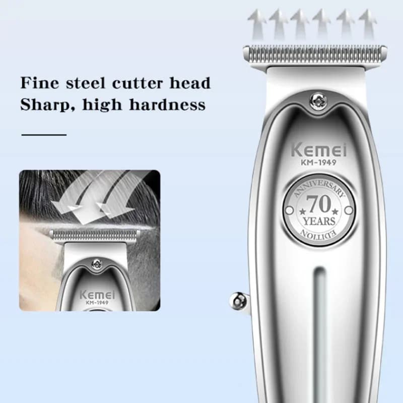 Kemei KM-1949 Professionnel Finition Tondeuse À Cheveux Hommes Électrique Sans Fil Tondeuse À Cheveu