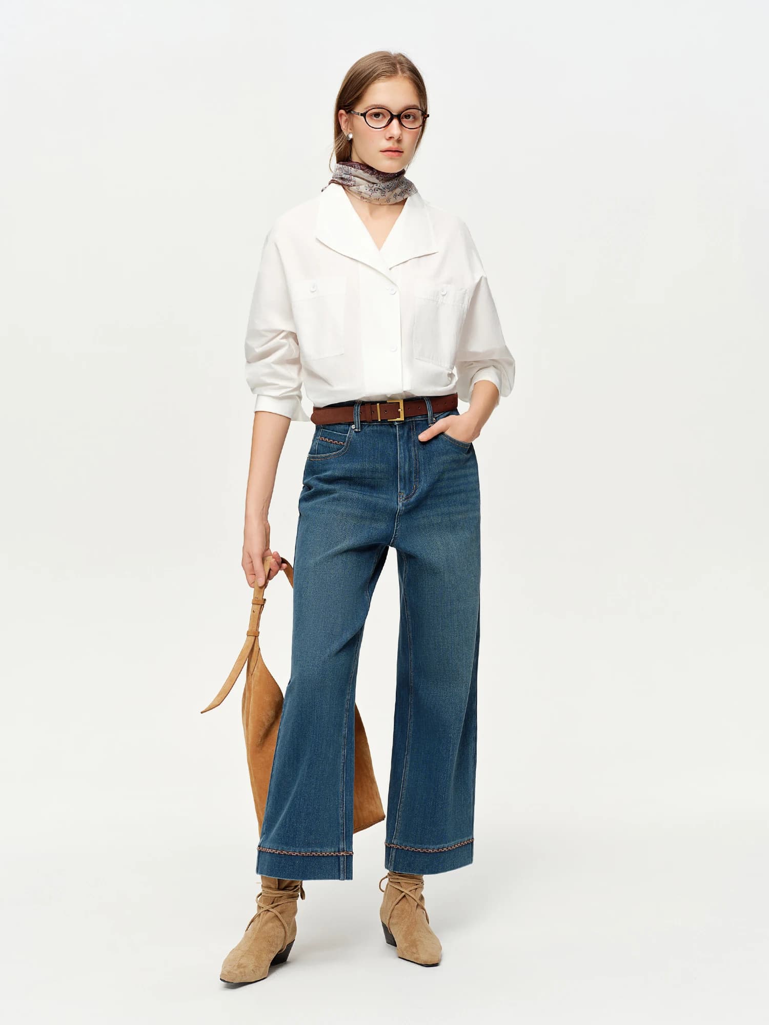 DUSHU – chemisier élégant en pur coton blanc pour femmes, Design parfait pour les déplacements quoti