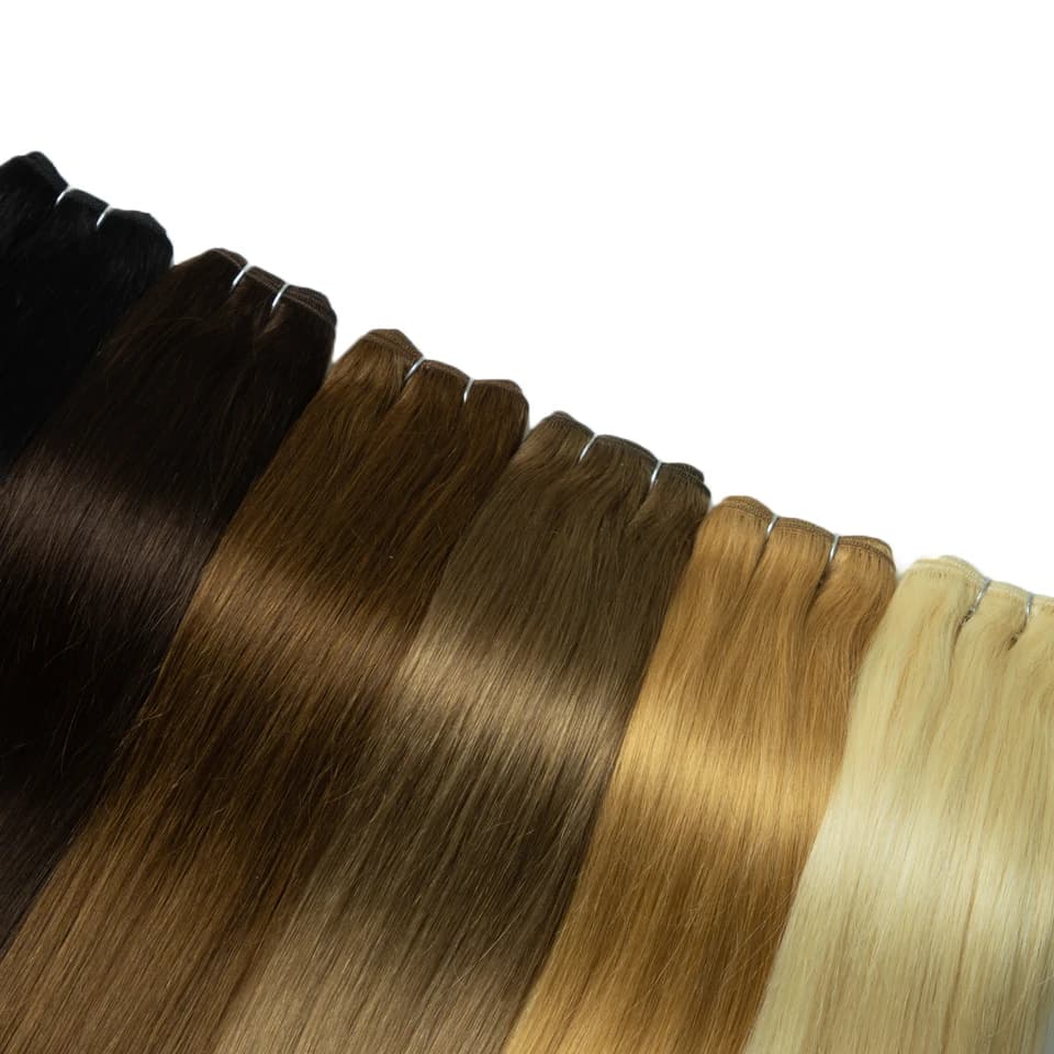 Lots de mèches de cheveux naturels élégants pour femmes 4 #   Extensions de cheveux humains couleur 