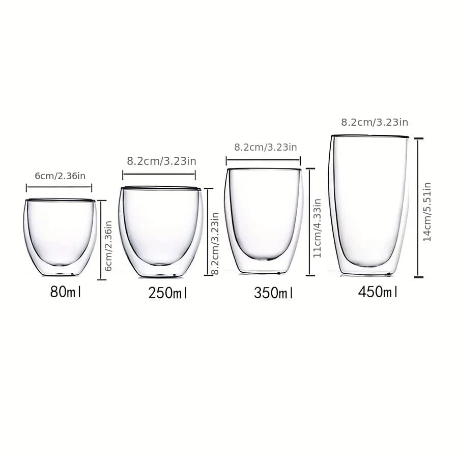 Tasse en verre à Double paroi, isolation thermique, transparente, faite à la main, pour boissons au 