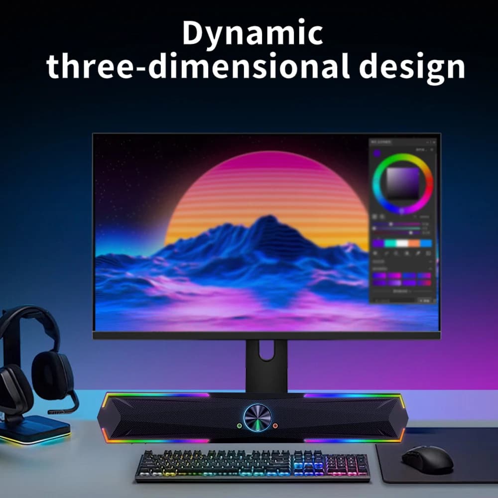 Haut-parleur d'ordinateur 4D, barre de son, caisson de basses de jeu stéréo, Bluetooth 2.0, pour Mac