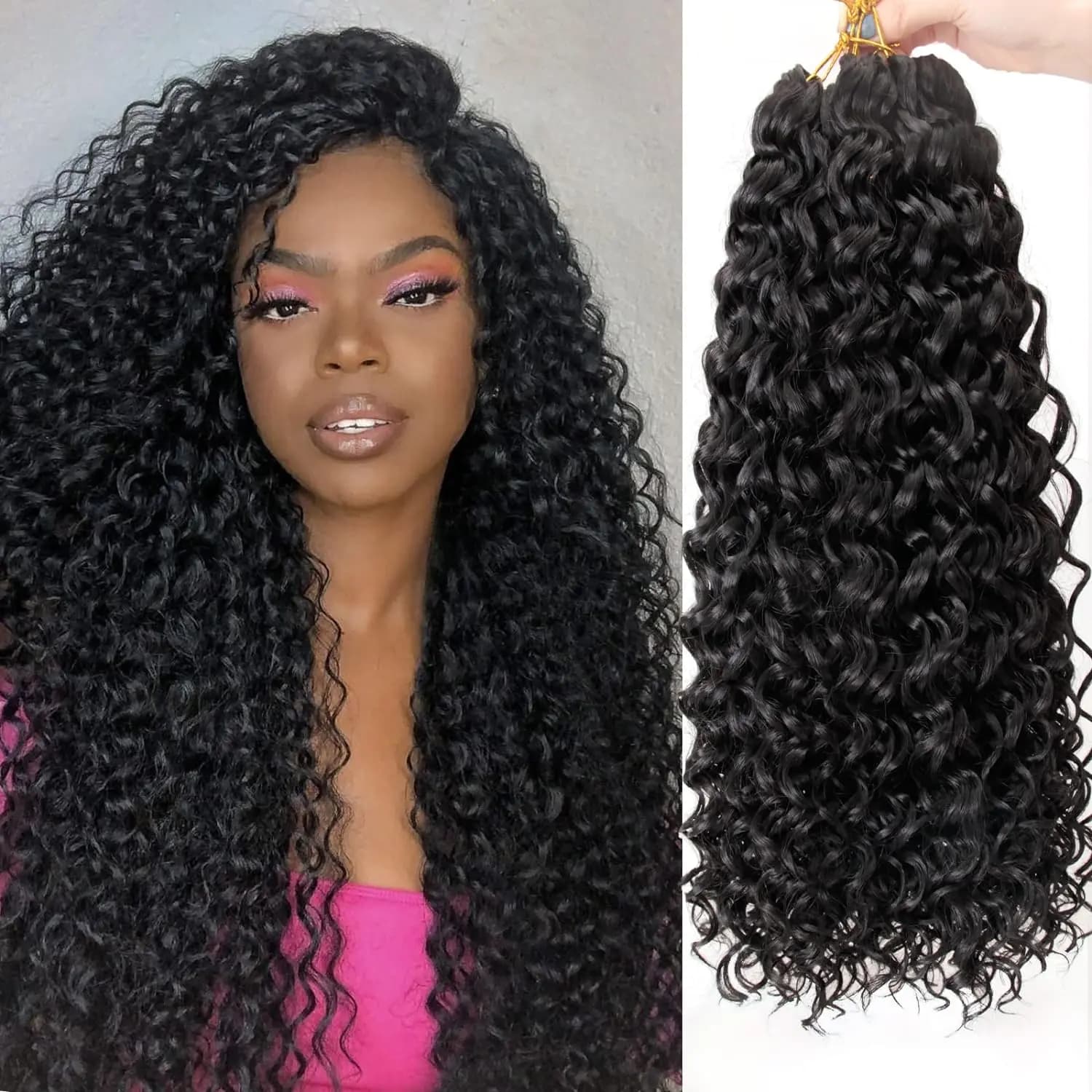 GoGo Curl Crochet cheveux pour femmes noires courte plage Curl bohème Crochet tresses naturel noir v