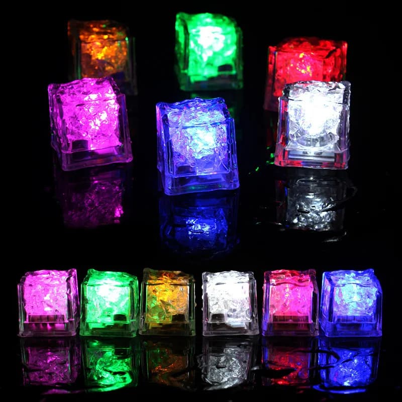 Glaçons lumineux à LED, lumières tactiles, lumières sensibles, éclairage de bar, lumière dans l'eau,