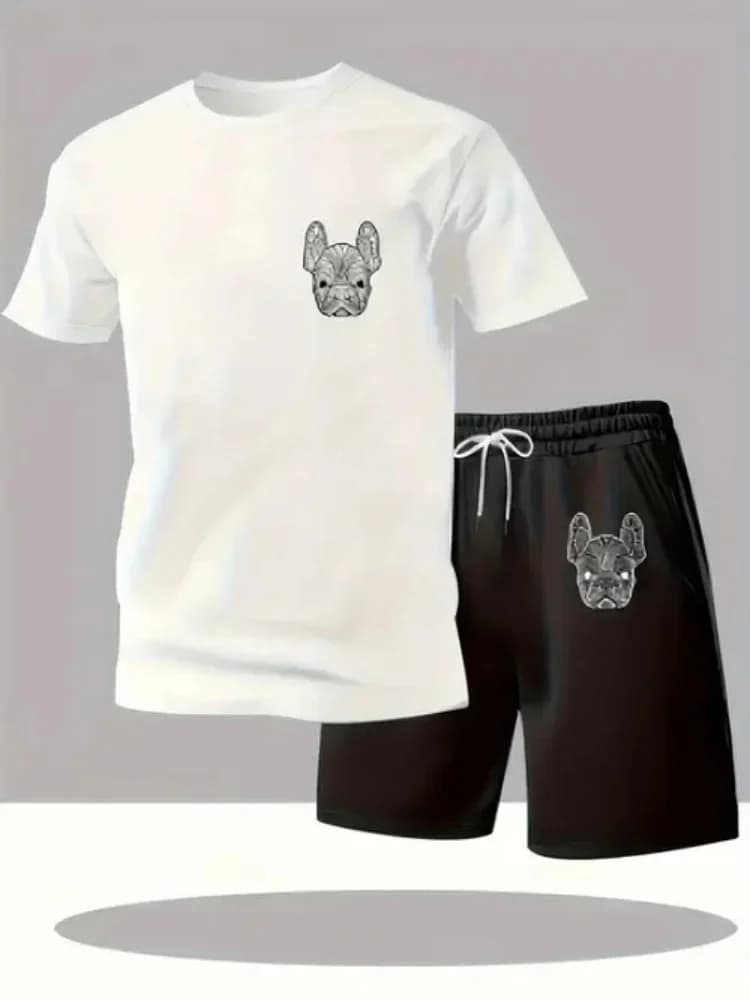 Ensemble T-shirt et short décontracté à séchage rapide pour homme, été, mode urbaine, course à pied,