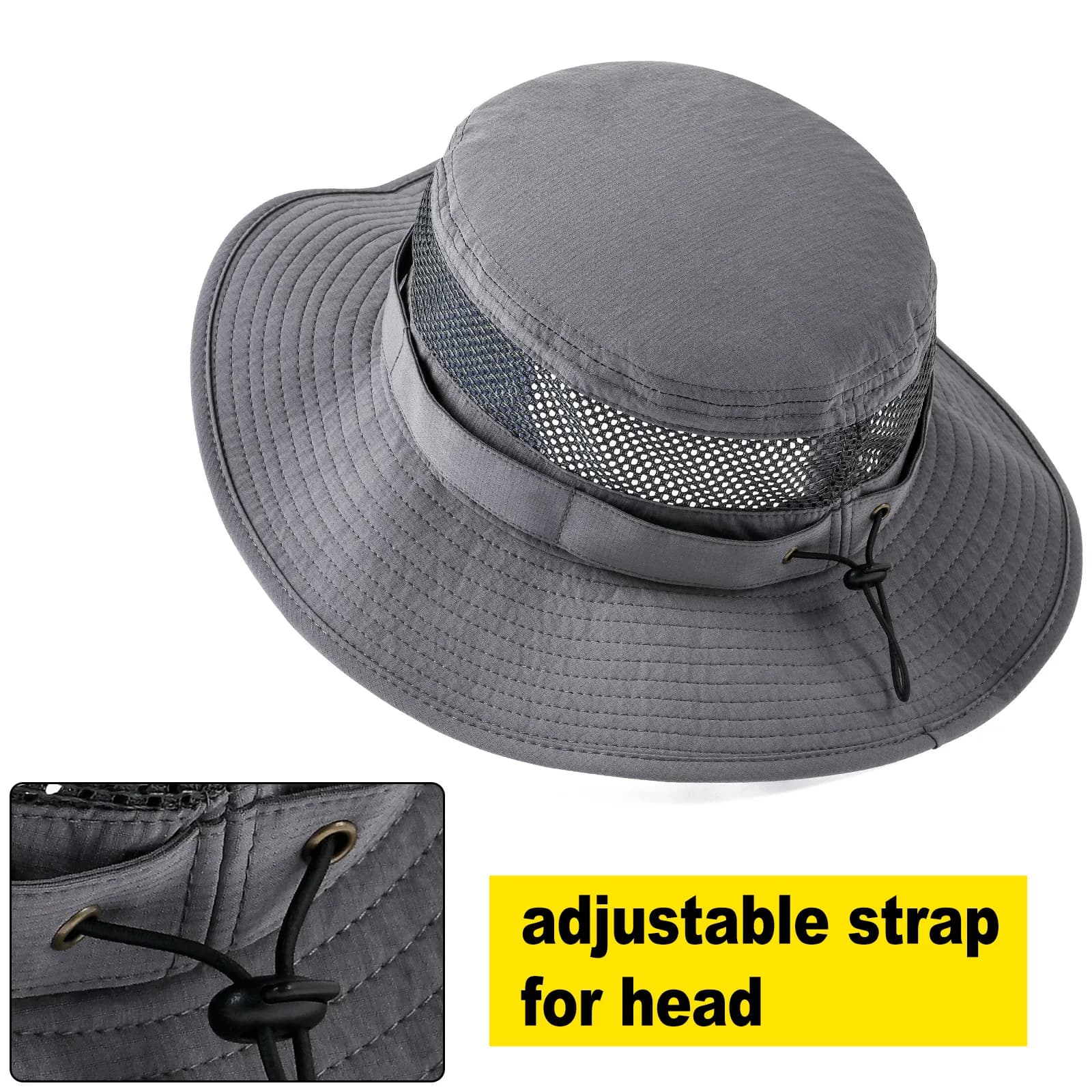 JGNGOUL Chapeau de soleil classique pour homme, chapeau de cowboy respirant, protection solaire UPF 