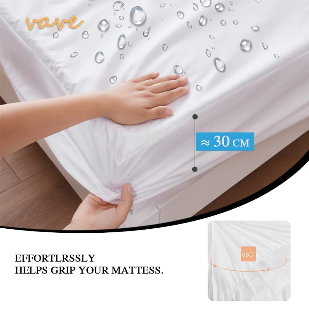 Drap-housse imperméable avec bande élastique, protège-matelas, housse anti-brûlure, simple, double, 