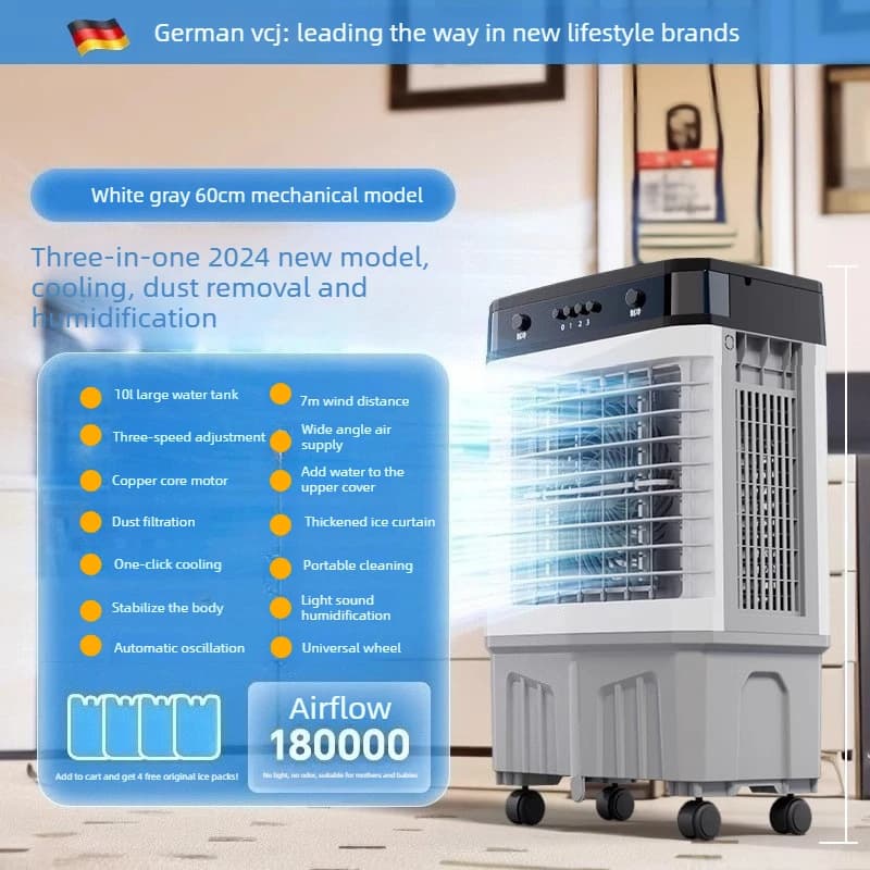 Ventilateur de climatisation domestique avec réservoir d'eau supplémentaire, système de refroidissem