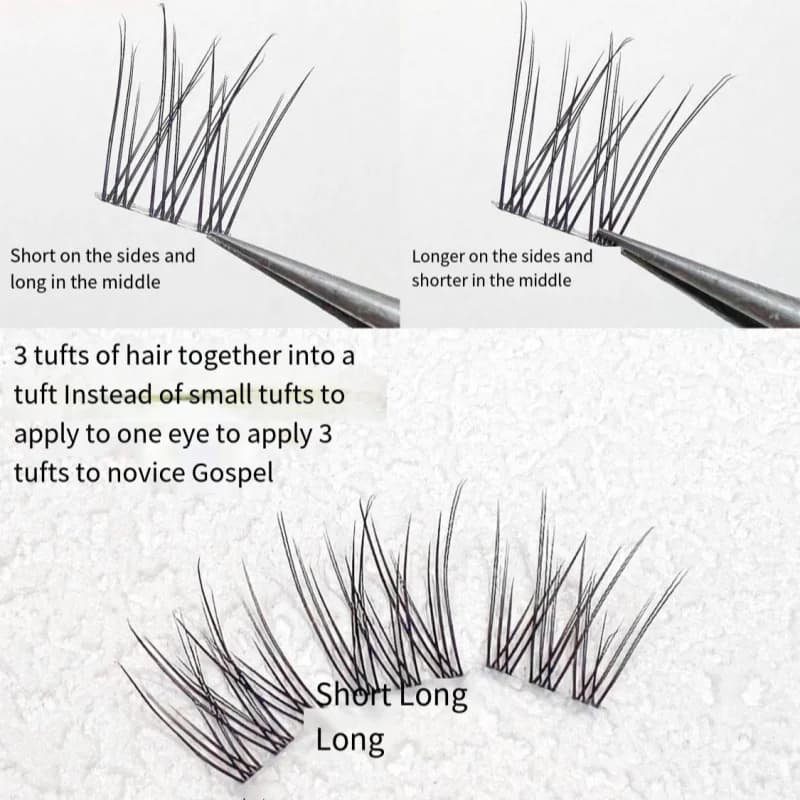 1/boîte 120 paquets vison faux cils naturel russe 3D laes individuel extension de cils cluster outil