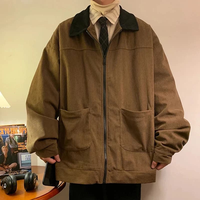 Style américain Vintage 2025 hommes Bomber veste coupe-vent manteaux à glissière automne lâche Cargo