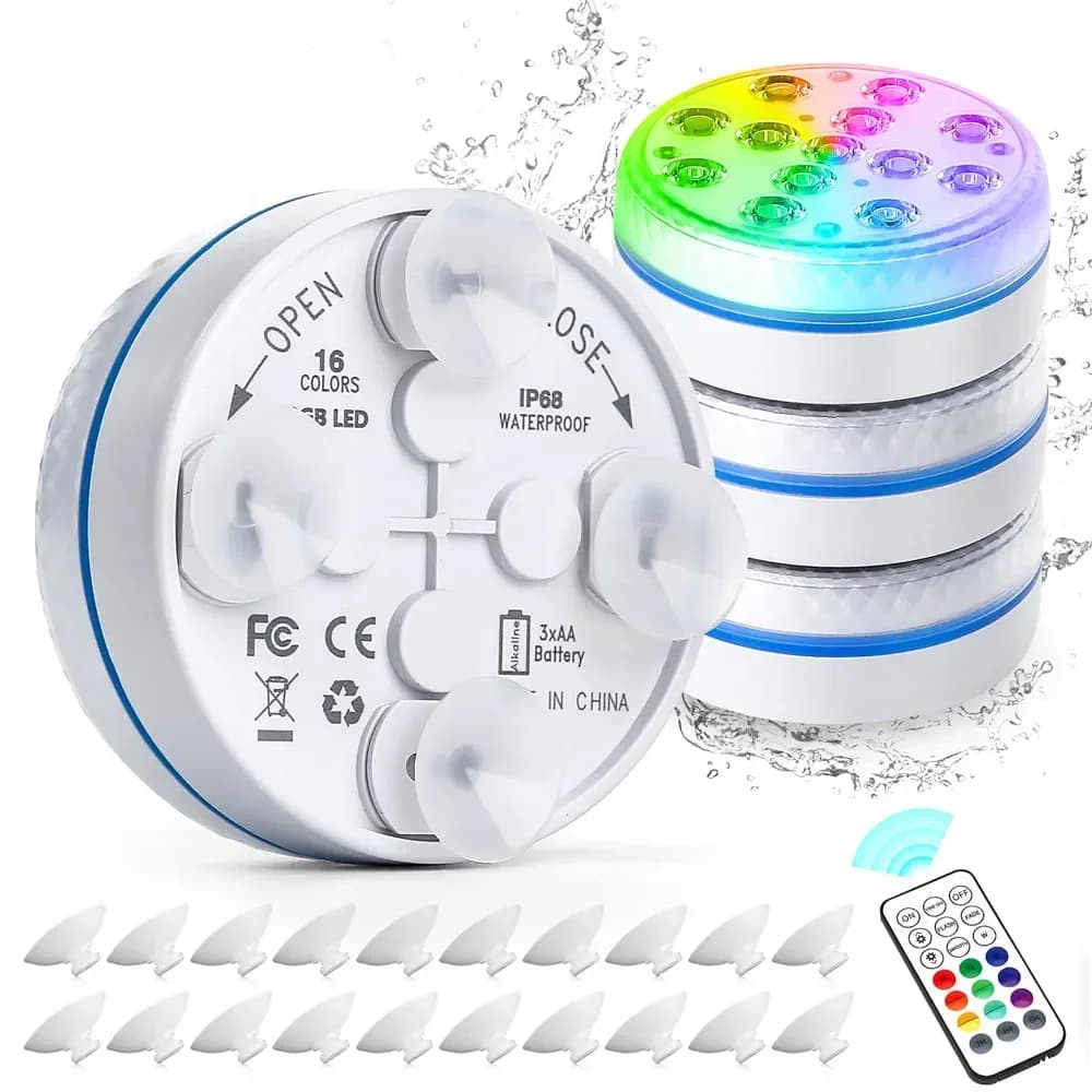Lumière sous-marine Submersible 13LED mis à jour avec télécommande lumière de piscine sous-marine IP