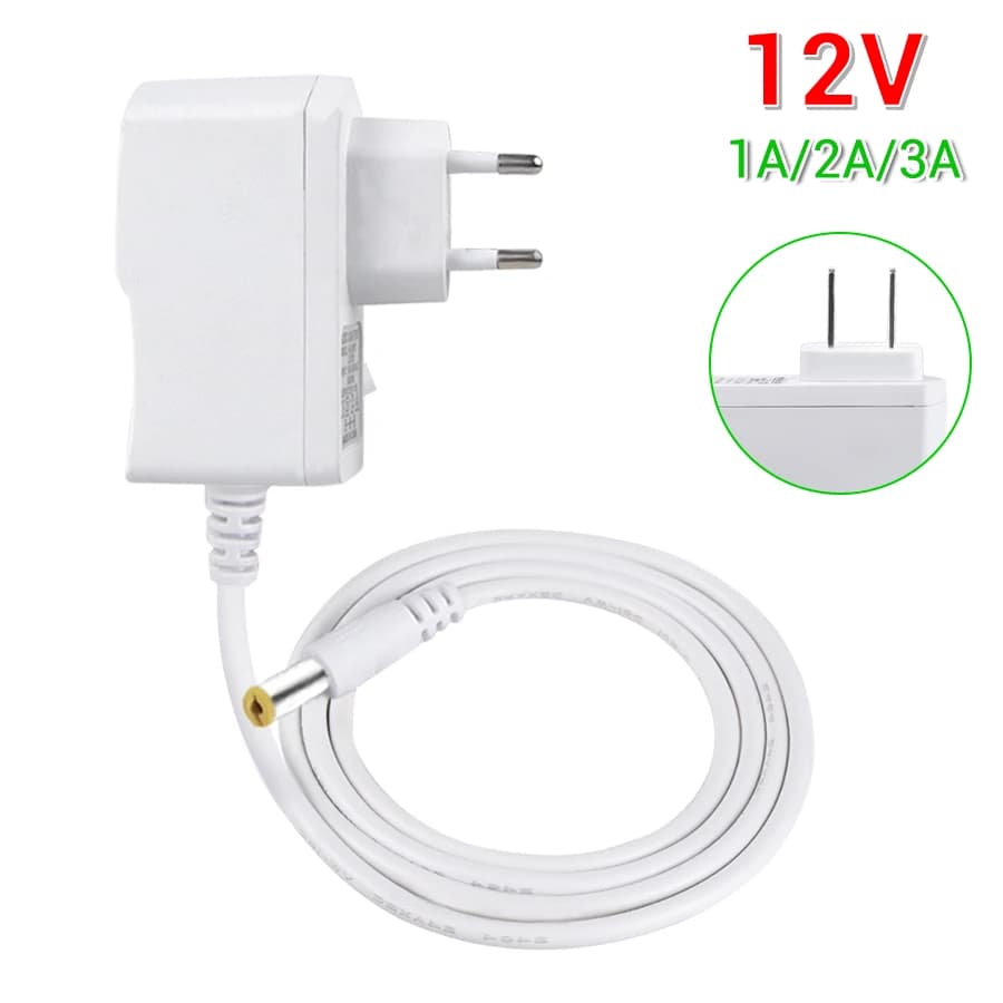 Adaptateur d'alimentation cc 12V, transformateur d'éclairage, entrée AC 100-240V, sortie DC 12V 1A 2
