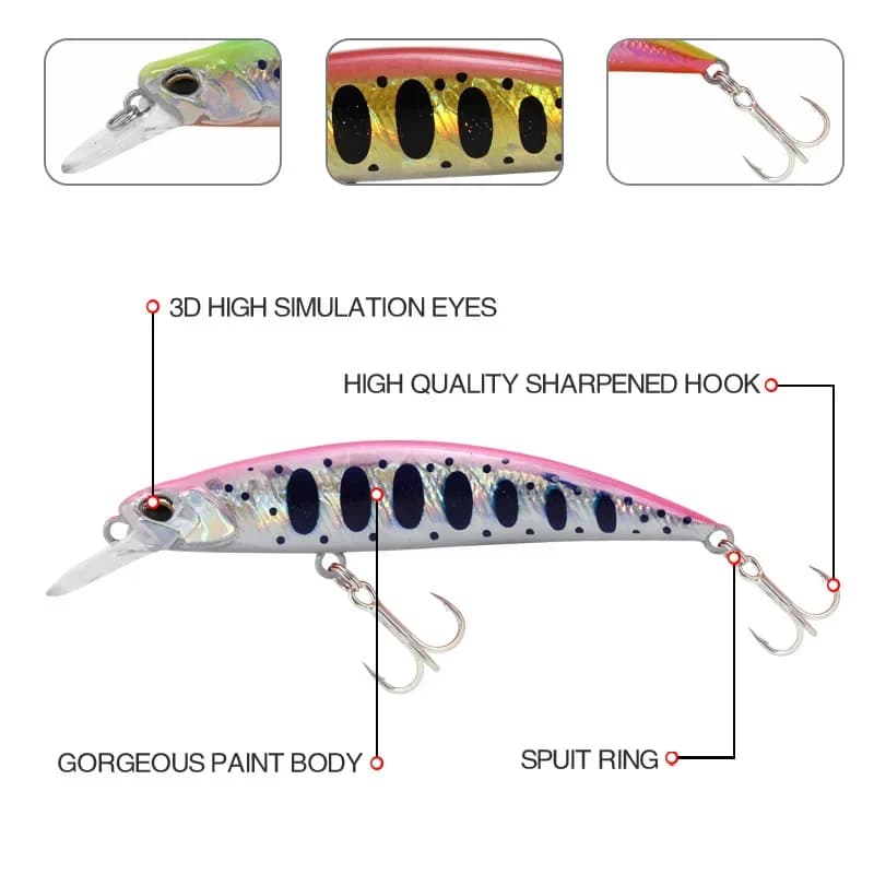 Minnow Wobbler RYUKI 80S coulant à la traîne Swimbait 8 cm 12g Rozantea leurre de pêche Jerkbait app