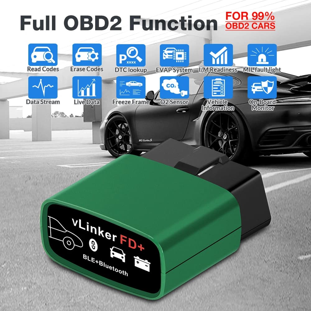 Vgate vLinker FD ELM327 FORScan pour Ford Bluetooth 4.0 OBD2 outil de Diagnostic automatique de voit