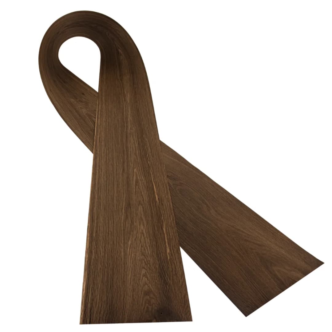 Feuille de placage de bois de grain de chêne fumé naturel de 0.5mm d'épaisseur 2.5x0.25m (98x9.8 pou