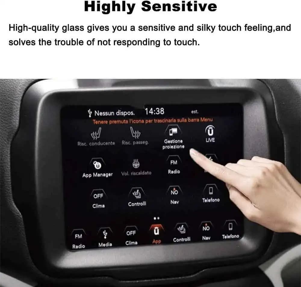 Pour Jeep Renegade Uconnect 8.4 pouces 2018 2019 Film de protection d'écran en verre trempé de Navig
