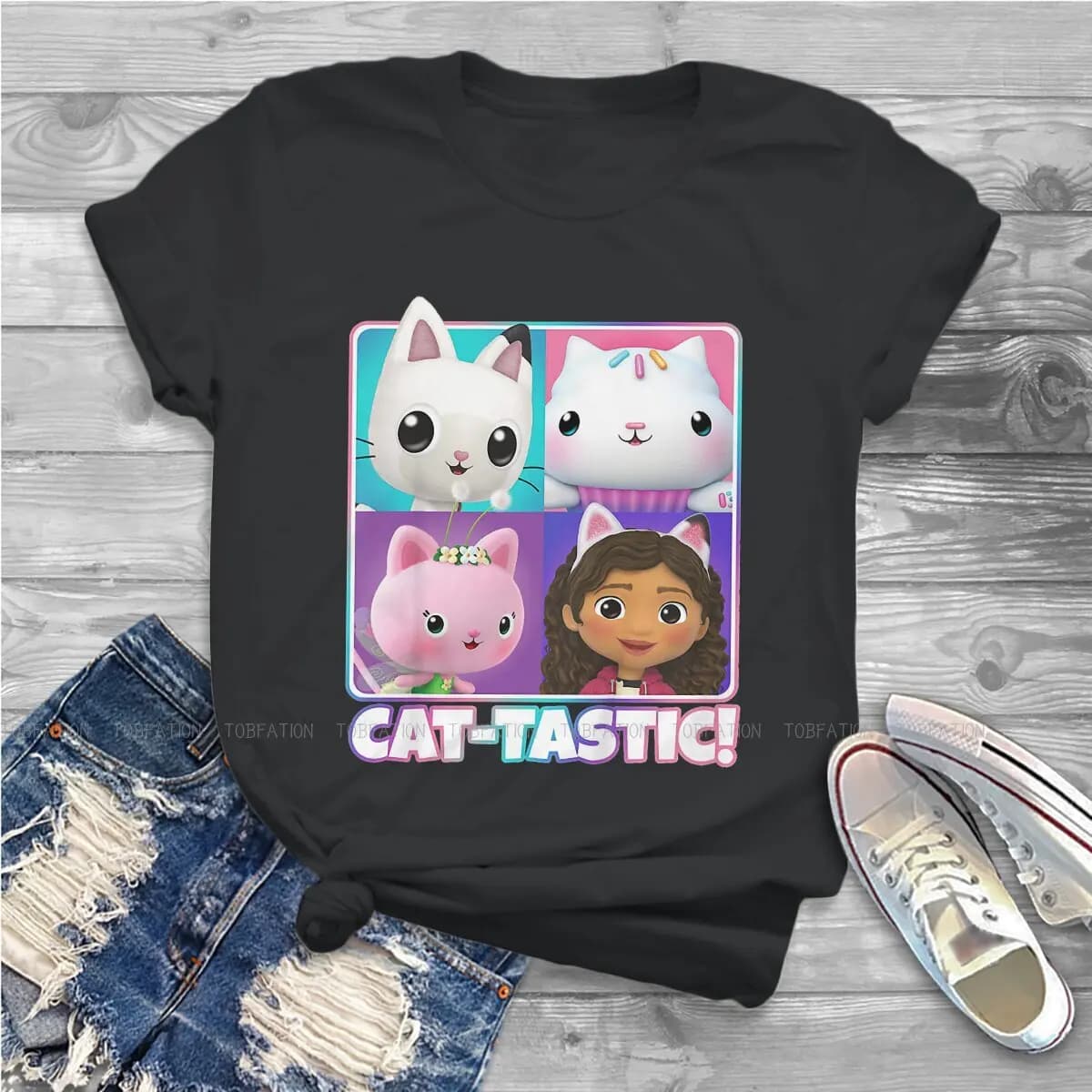 T-shirt pour femmes, boîte de bébé, 5XL, maison de poupée, Gabby, dessin animé, Tops créatifs, t-shi