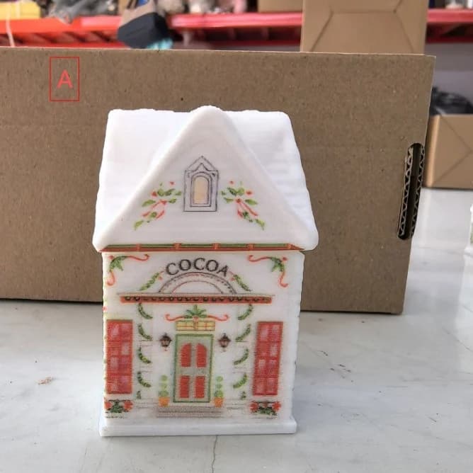 Ensemble de maison à épices de Village de vacances, Mini maisons en pain d'épices de noël, pots, déc