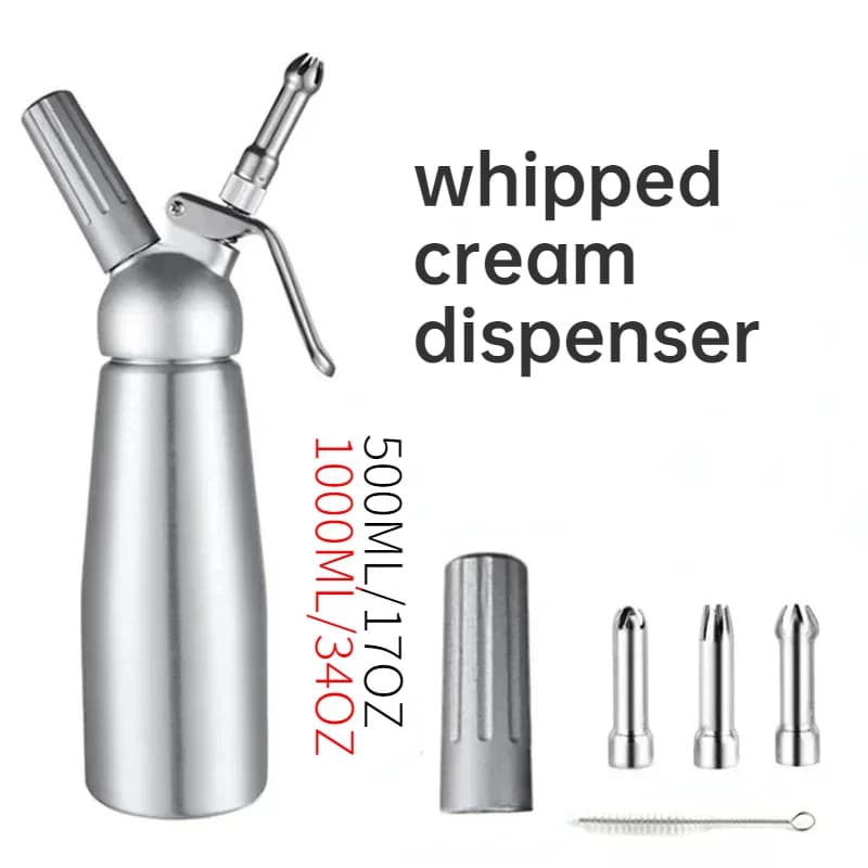 Distributeur de crème fouettée 17oz 34oz, 500 1000ml, pistolet à passepoil pour gâteaux, Siphon, bou