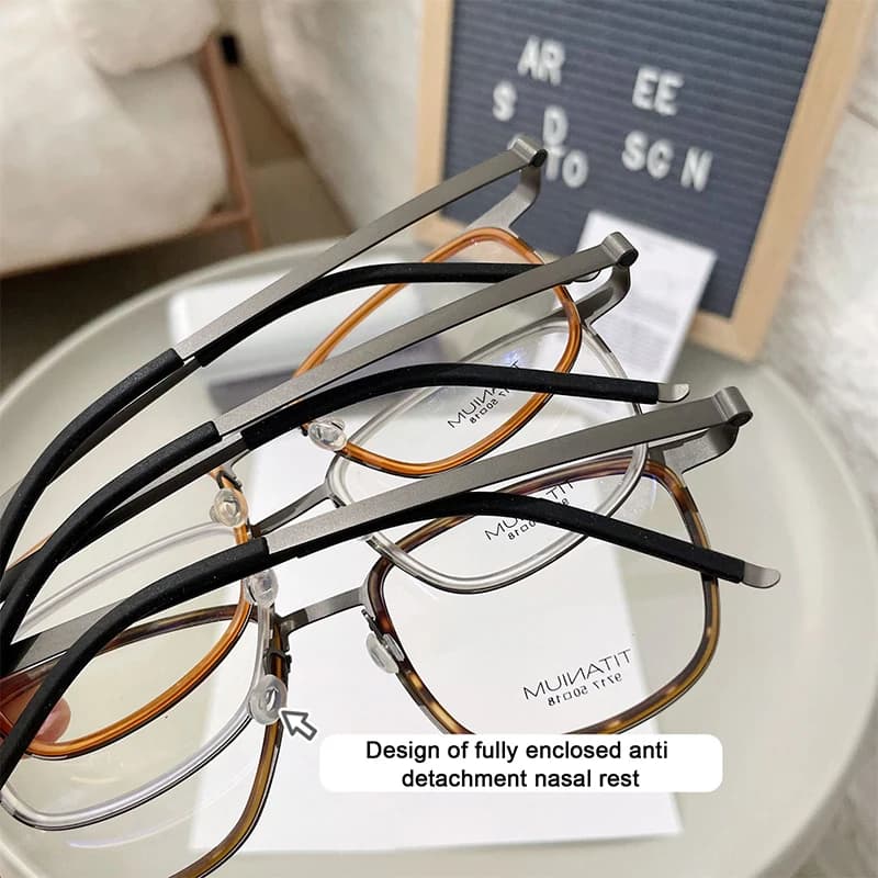 Danemark Designer Réplique Rétro Carré Pur Titane Cadres Acétate Anneau Lunettes Homme Femme Sans Vi