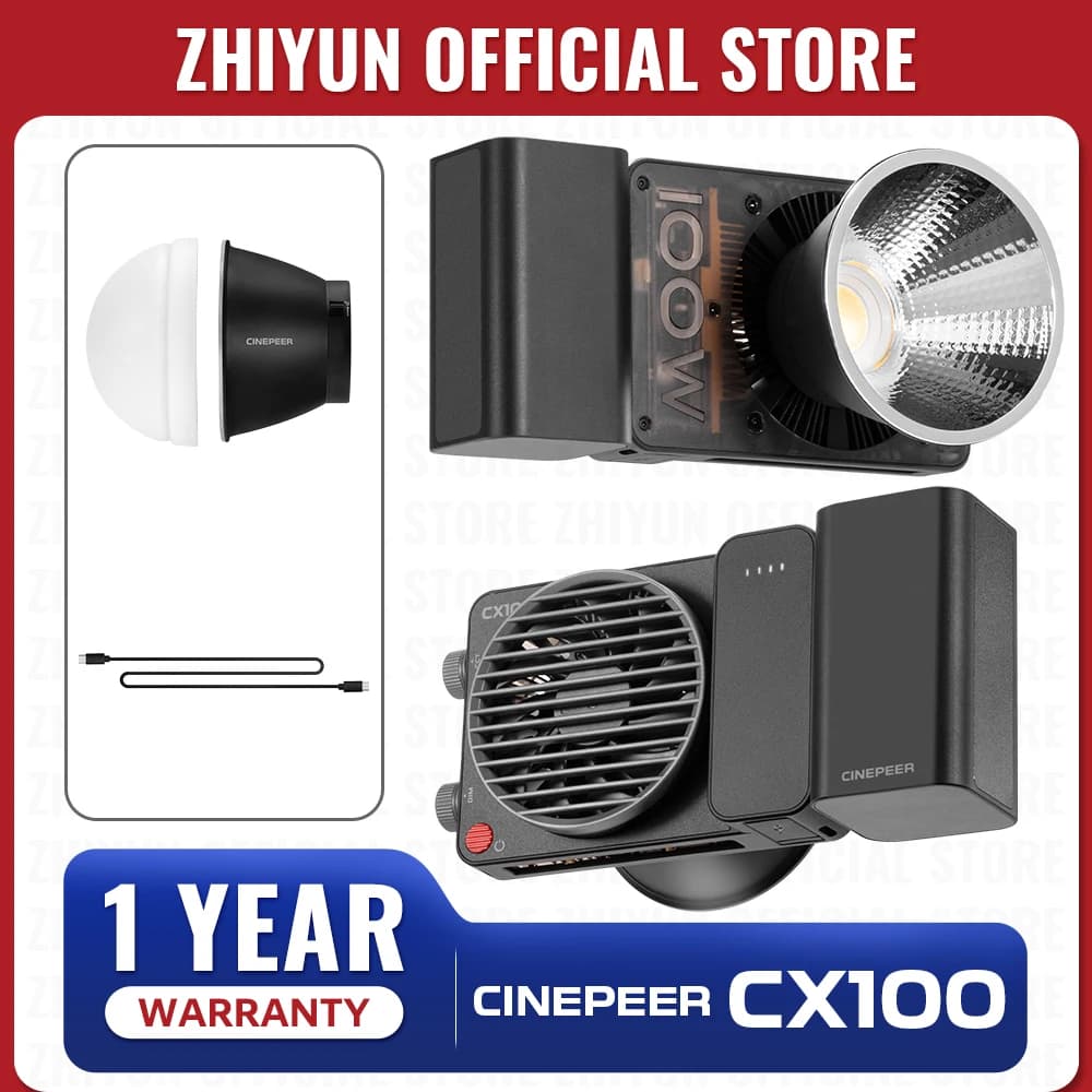 ZHIYUN officiel CINEPEER CX100 100W lampe vidéo de poche LED COB lumière Photo lumière de remplissag