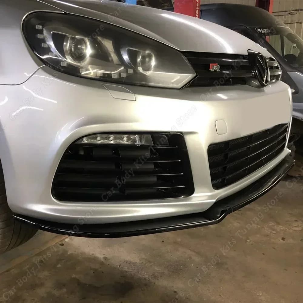Pour Volkswagen Golf 6 MK6 R R20 2008-2013 noir brillant ABS voiture pare-chocs avant séparateur lèv
