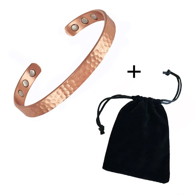 Bracelets Vintage en cuivre pur 99.9%, pour femmes et hommes, manchette de couleur Rose, breloques, 