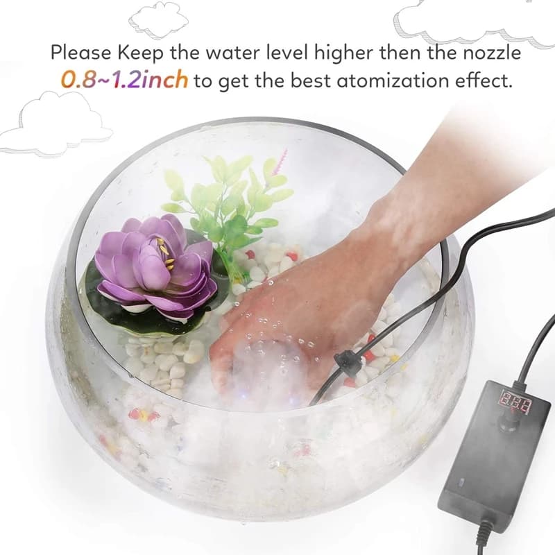 Machine à Brouillard pour Fontaine d'Eau, Étang, Atomiseur, Humidificateur d'Air, Prise Noire US